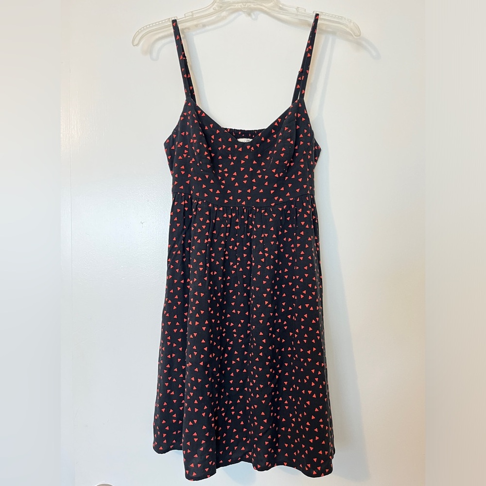 Black with Red Triangles Halter Dress